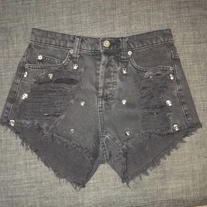 Carmar Shorts - ⚡️Carmar Black Skull Denim Shorts⚡️Size 25⚡️ Carmar Shorts - ⚡️Carmar Black Skull Denim Shorts⚡️Size 25⚡️